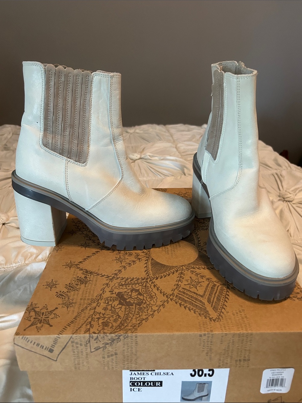 Free People Ice Chelsea Platform Block Heel Boots